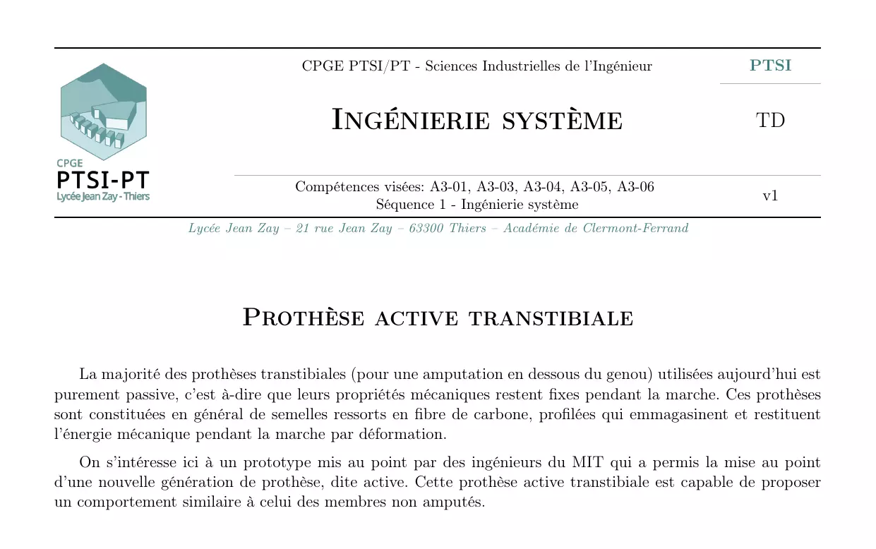 Prothèse trans tibiale