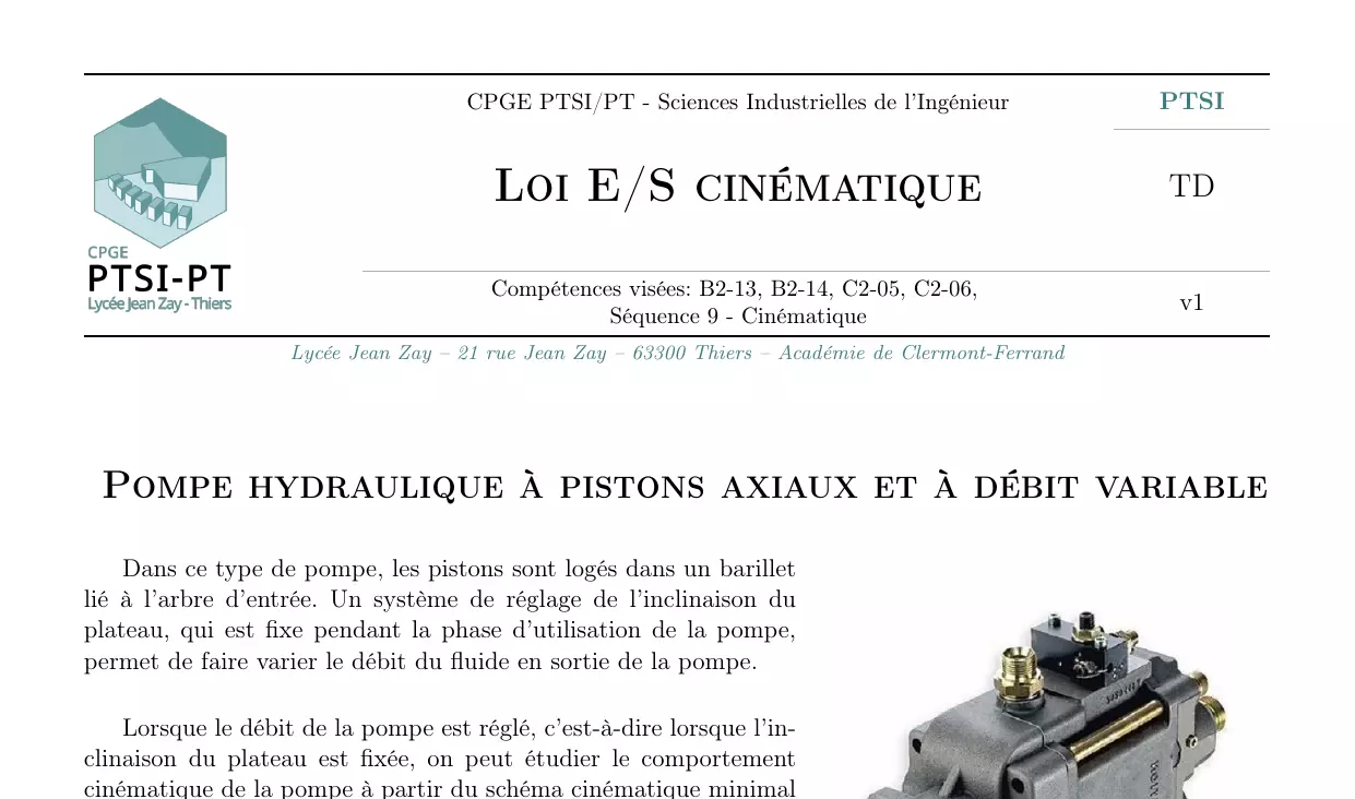 Pompe à pistons axiaux