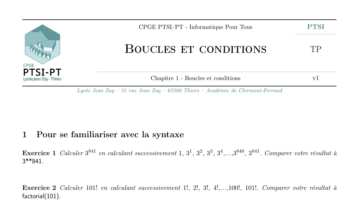 TP Boucles et conditions
