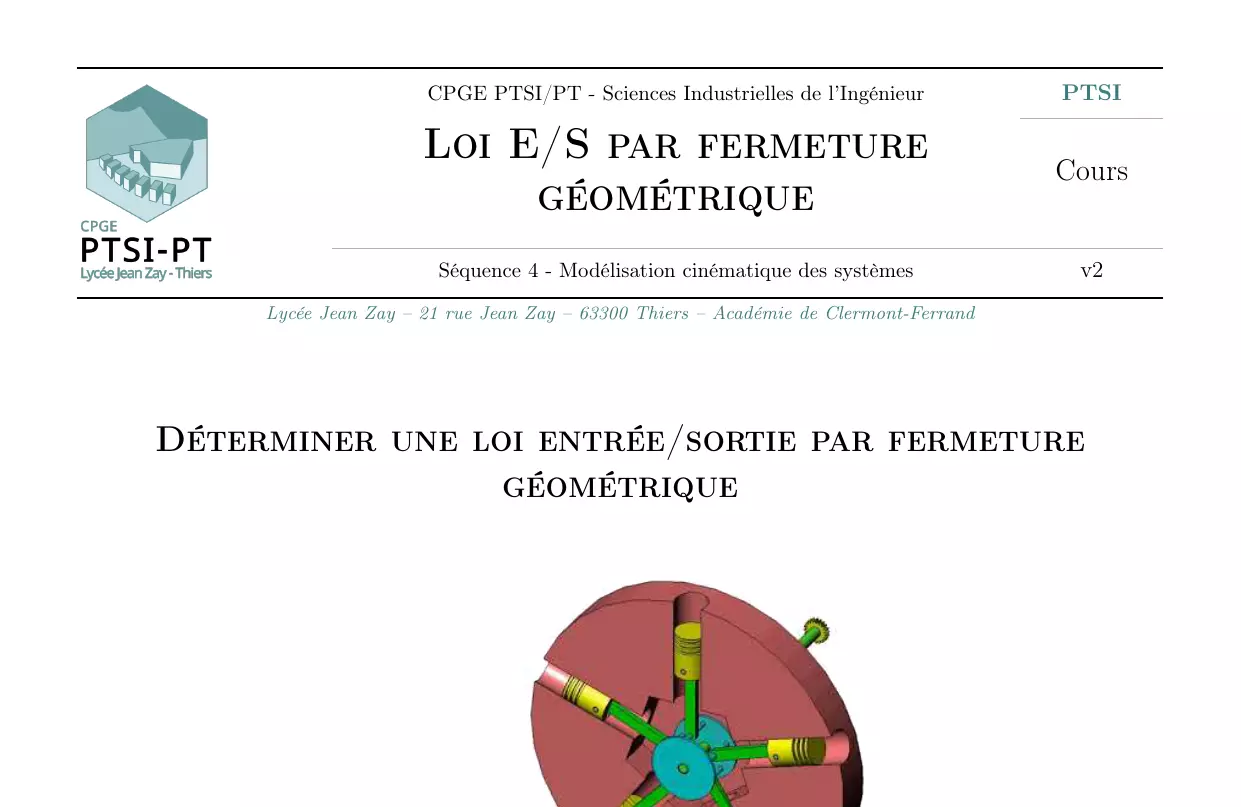 Determination de loi E/S