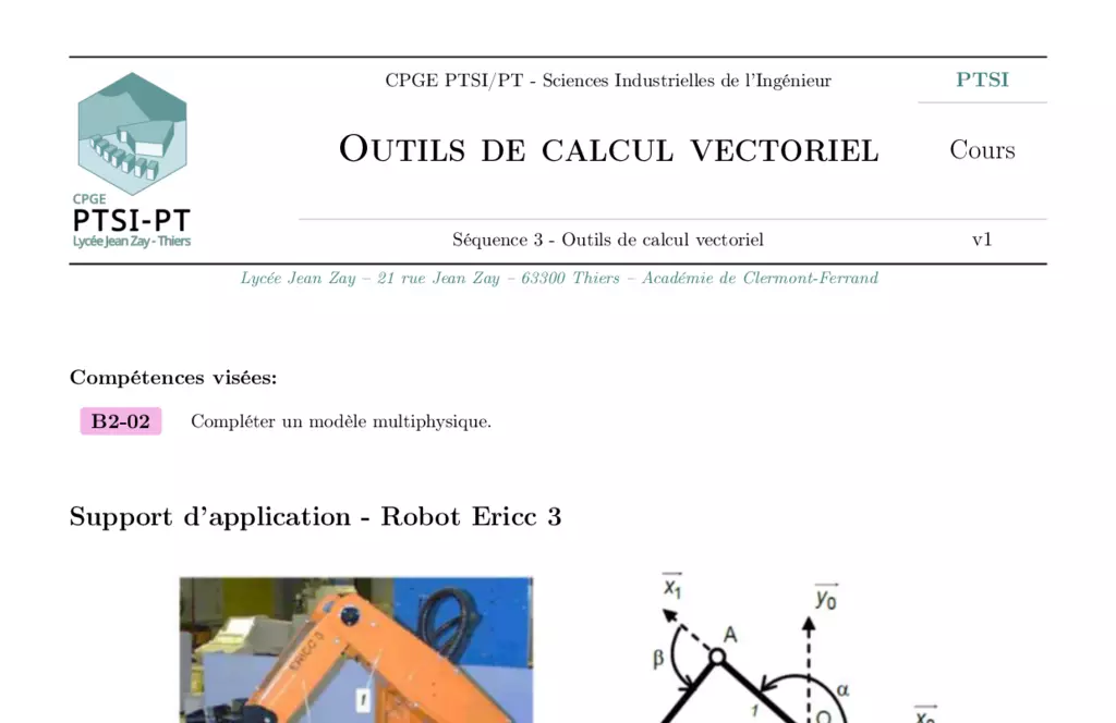 Outils de calcul vectoriel