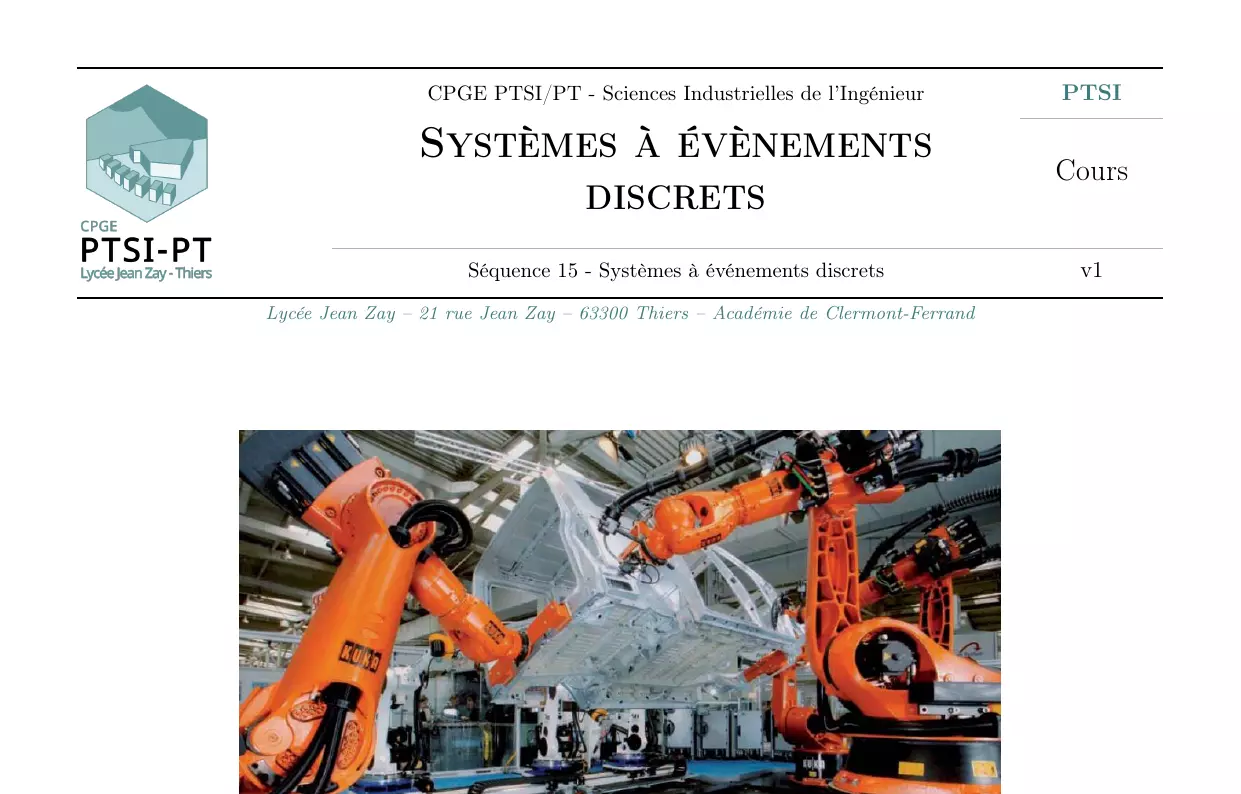 Systèmes à événements discrets