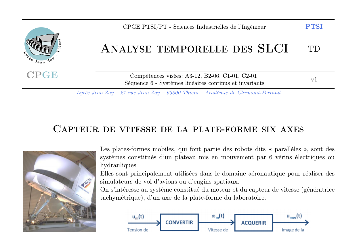 Plateforme 6 axes