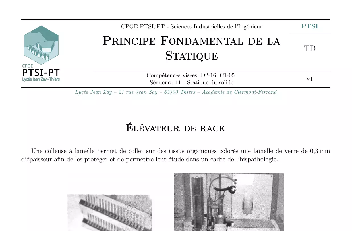 Élévateur de racks